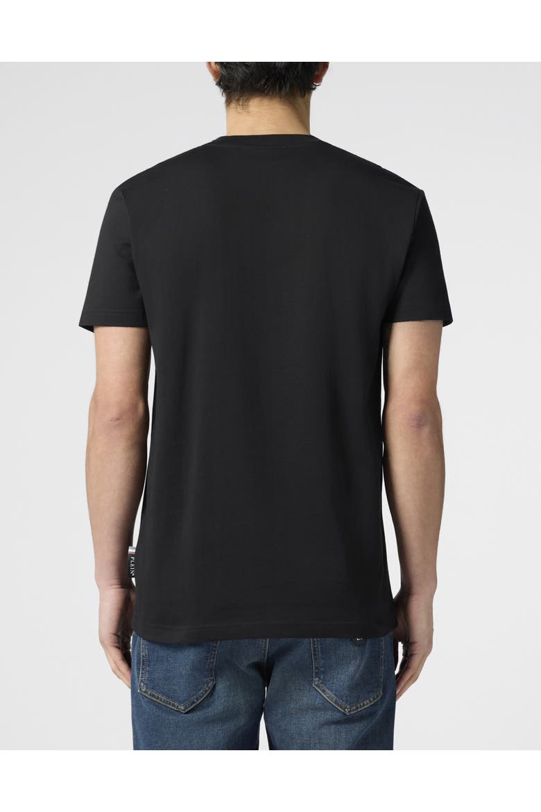 Round Neck T-Shirt Teddy Tennis Patch Men, Alternate, color, black