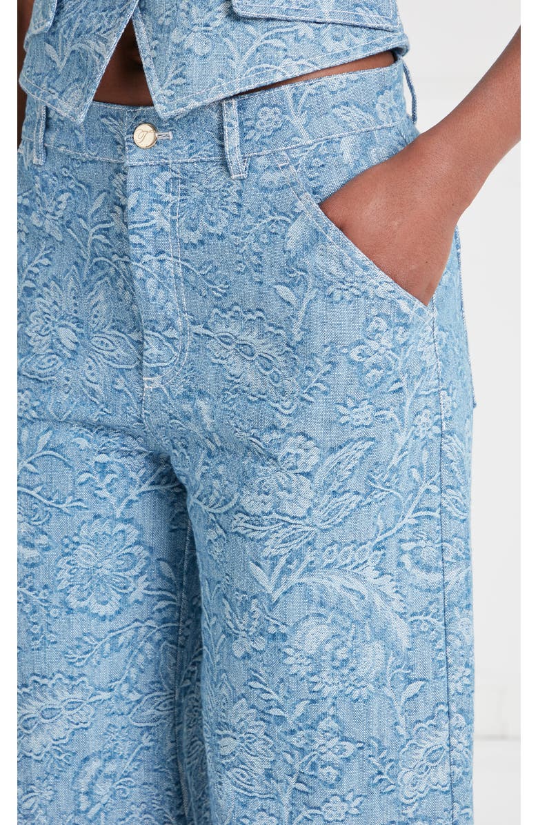 Temperley London Francis Denim Wide Leg Jeans, Alternate, color, Washed Blue