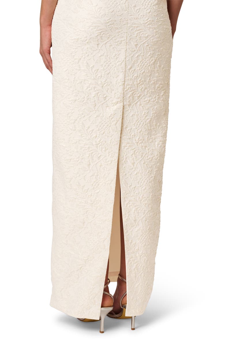 Adrianna Papell Glitter Jacquard Strapless Gown, Alternate, color, Ecru/ Gold