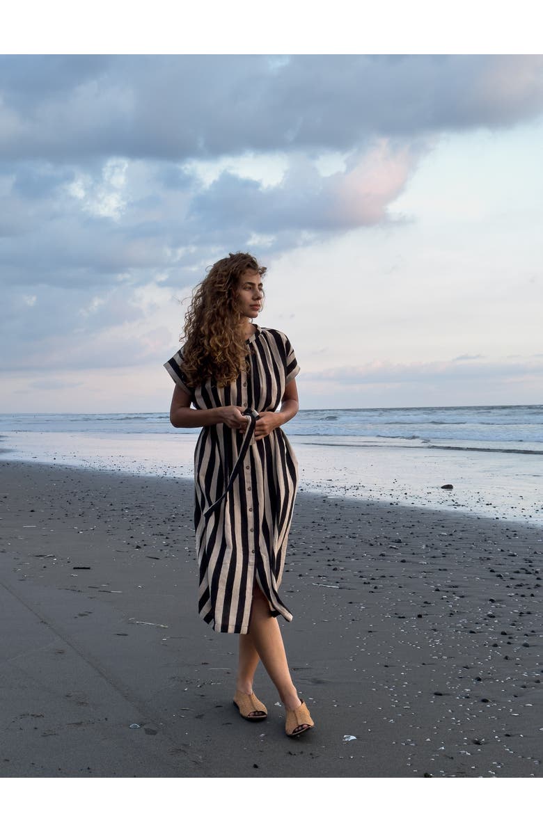 World of Crow The Black & White Striped Dress, Alternate, color,