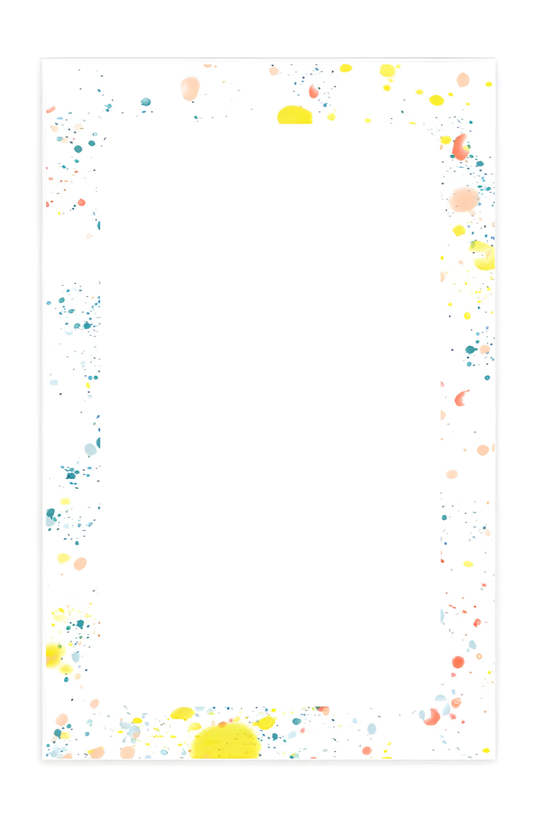 Joy Paper Co. Splatter Paint Notepad, Main, color, White, Yellow, Teal, Coral