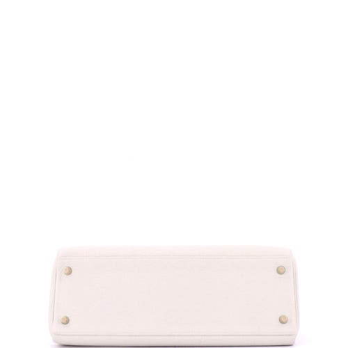 Pre-owned Hermes  Hermes Kelly Handbag Light Togo With Gold Hardware 32 In White