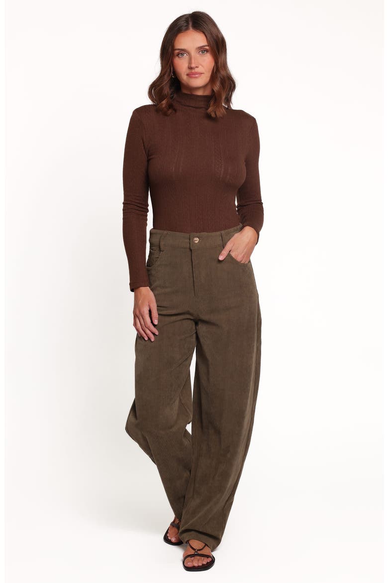 Hillary High Waist Barrel Leg Corduroy Pants, Alternate, color, OLIVE CORDUROY