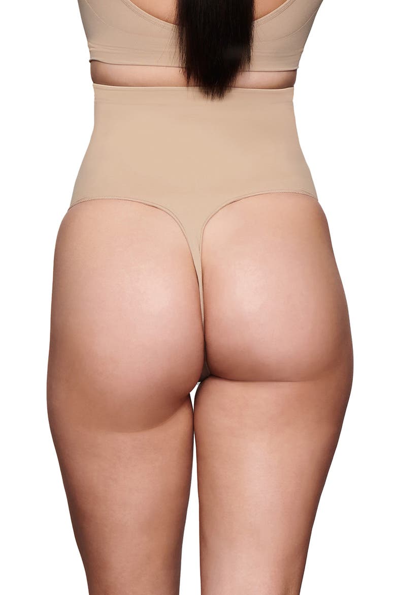 Seamless Sculpt High Waist Thong, Alternate, color, CLAY
