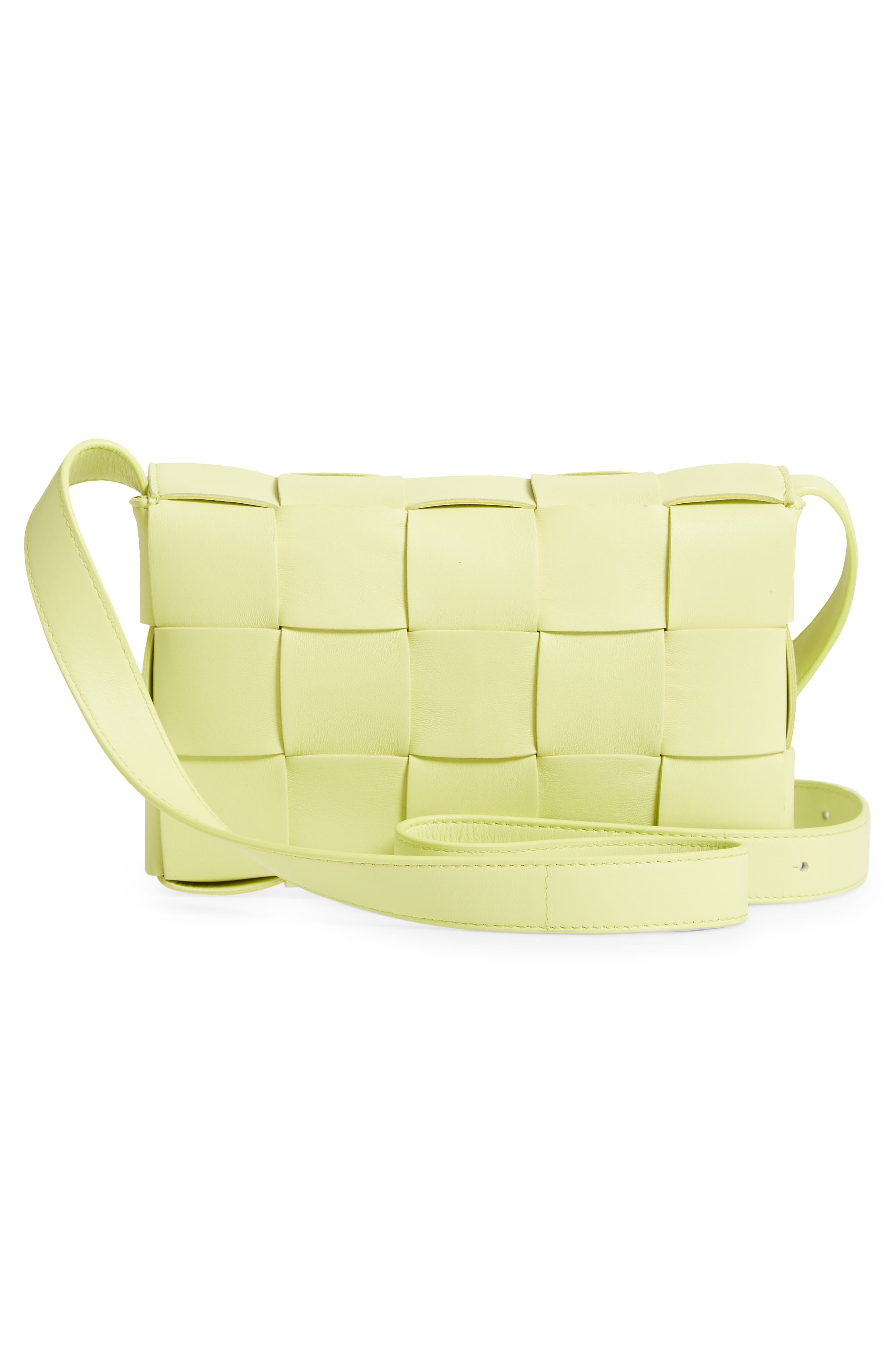Intrecciato Leather Crossbody Bag, Alternate, color, SEAGRASS-SILVER