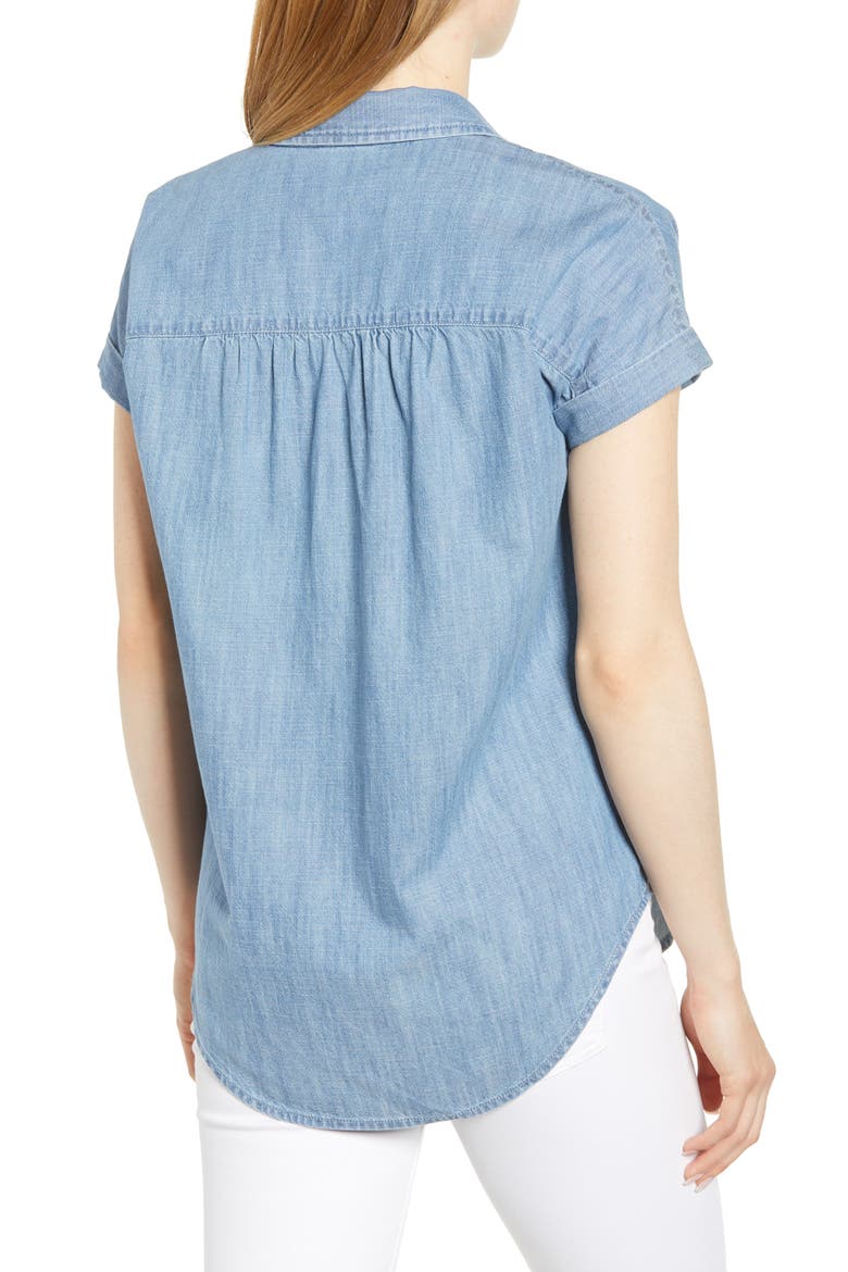 Chambray Camp Shirt, Alternate, color, LIGHT CHAMBRAY
