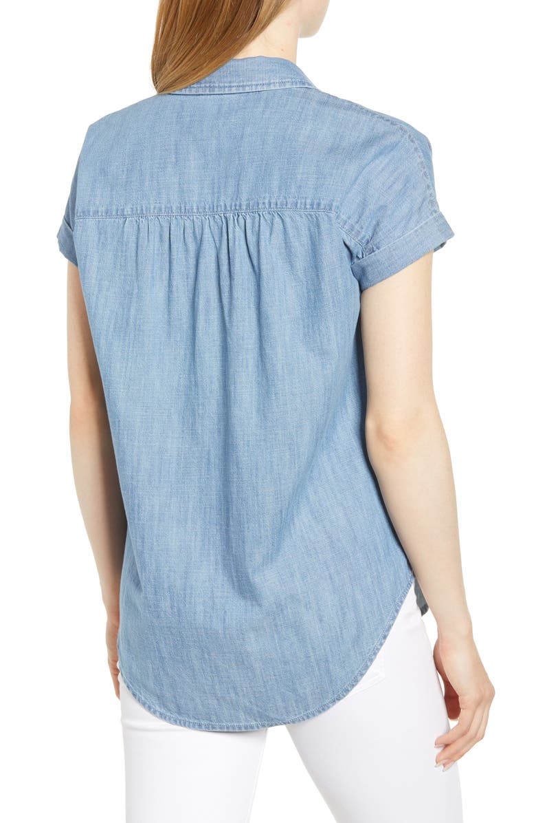 Caslon<sup>®</sup> Chambray Camp Shirt, Alternate, color, 