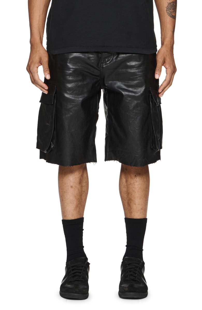 PURPLE BRAND Coated Cargo Shorts, Main, color, 