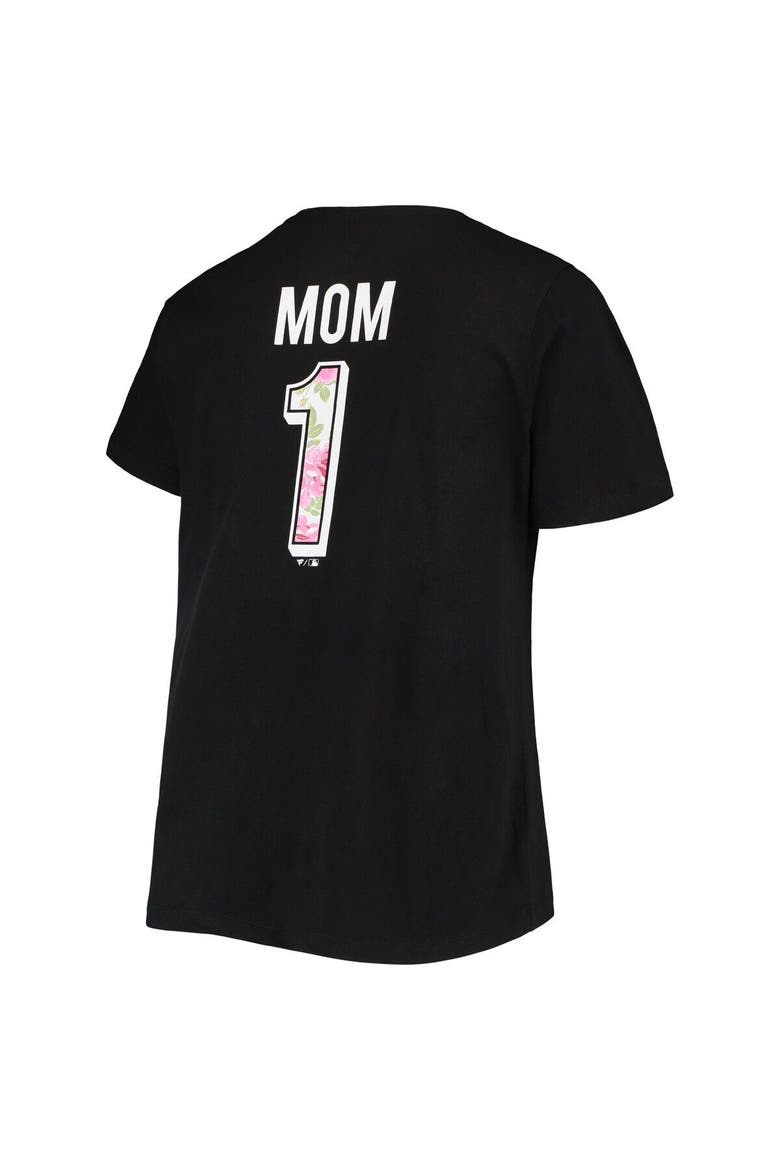 Women's Black San Francisco Giants Plus Size #1 Mom 2-Hit V-Neck T-Shirt, Alternate, color, Black