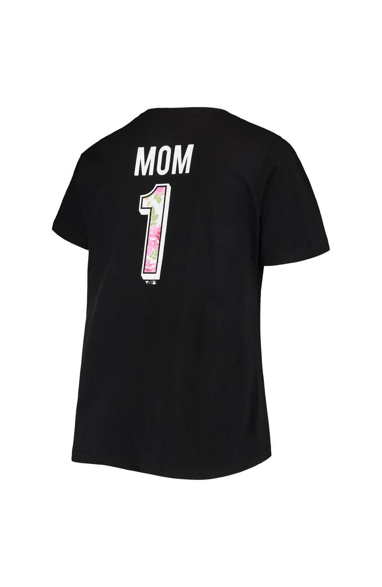 PROFILE Women's Black San Francisco Giants Plus Size #1 Mom 2-Hit V-Neck T-Shirt, Alternate, color, Black