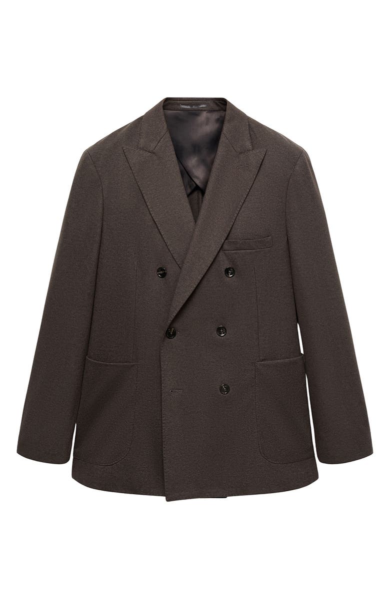 MANGO Double Breasted Flannel Sport Coat, Main, color,