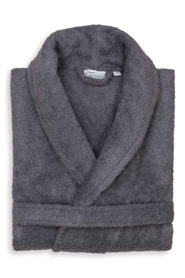 Unisex Terry Cloth Bathrobe, Alternate, color, GREY