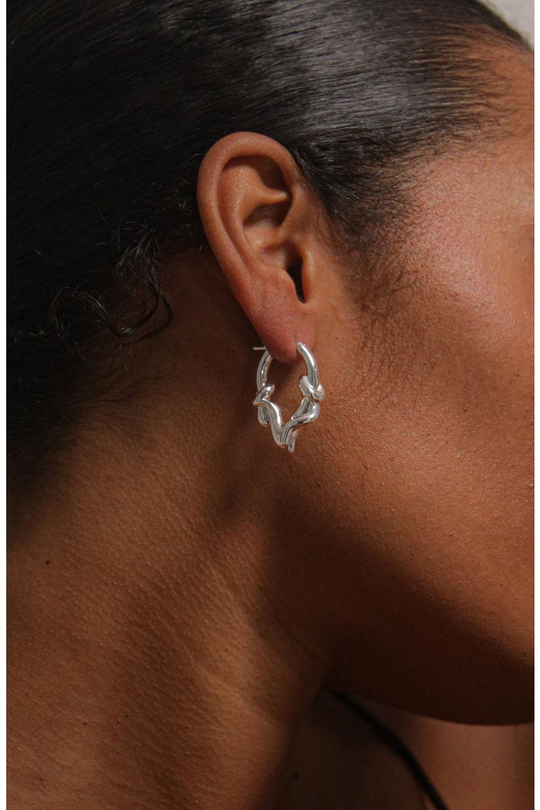 Knotted Maxi Hoops In Silver, Alternate, color, Silver