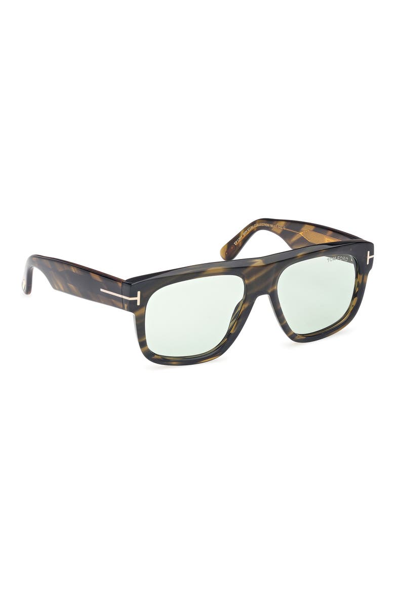 Icon 56mm Pilot Sunglasses, Alternate, color, BROWN W AMBER/ GREY/ GREEN