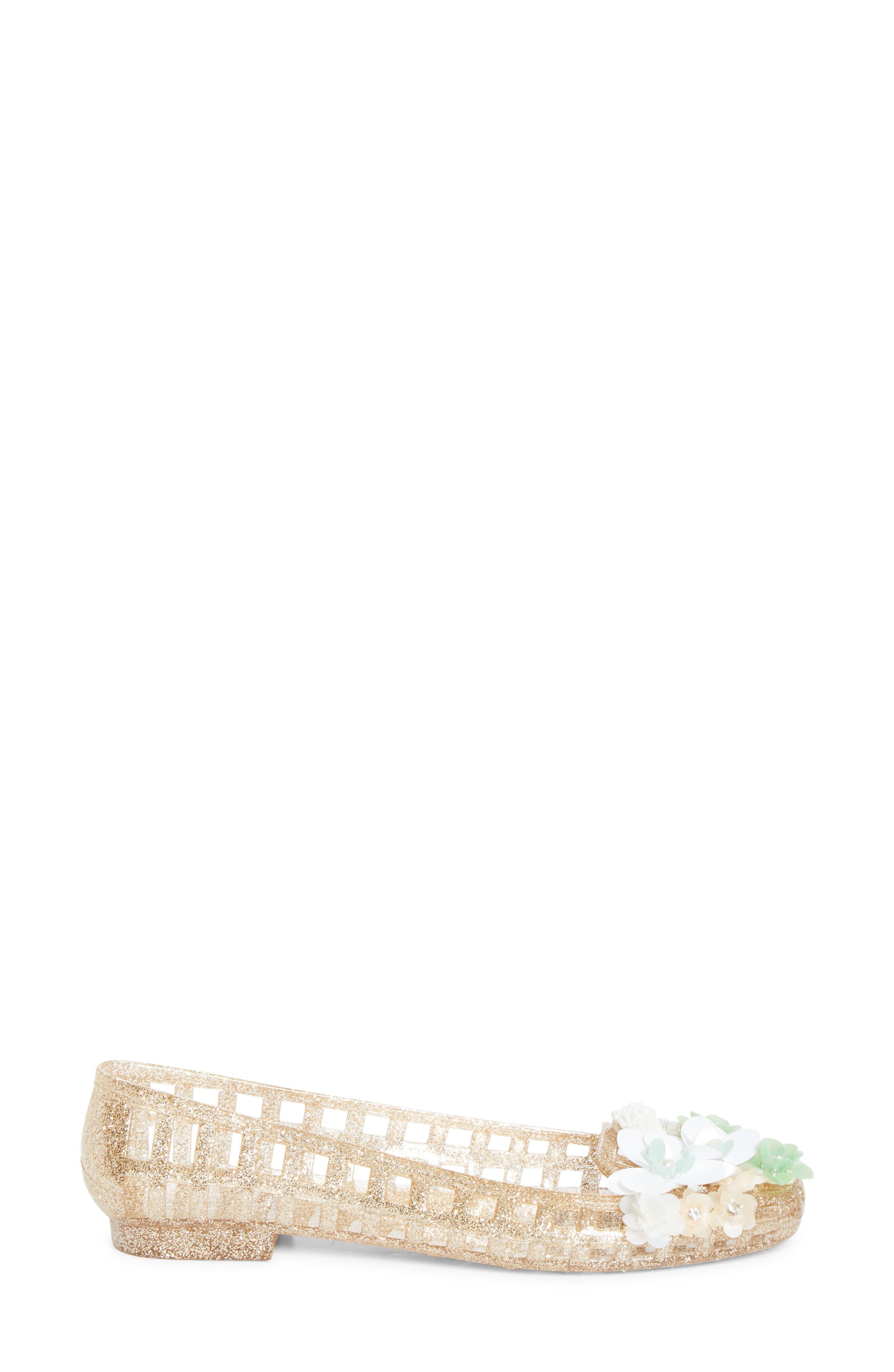 Fleck Jelly Ballet Flat, Alternate, color, GOLD