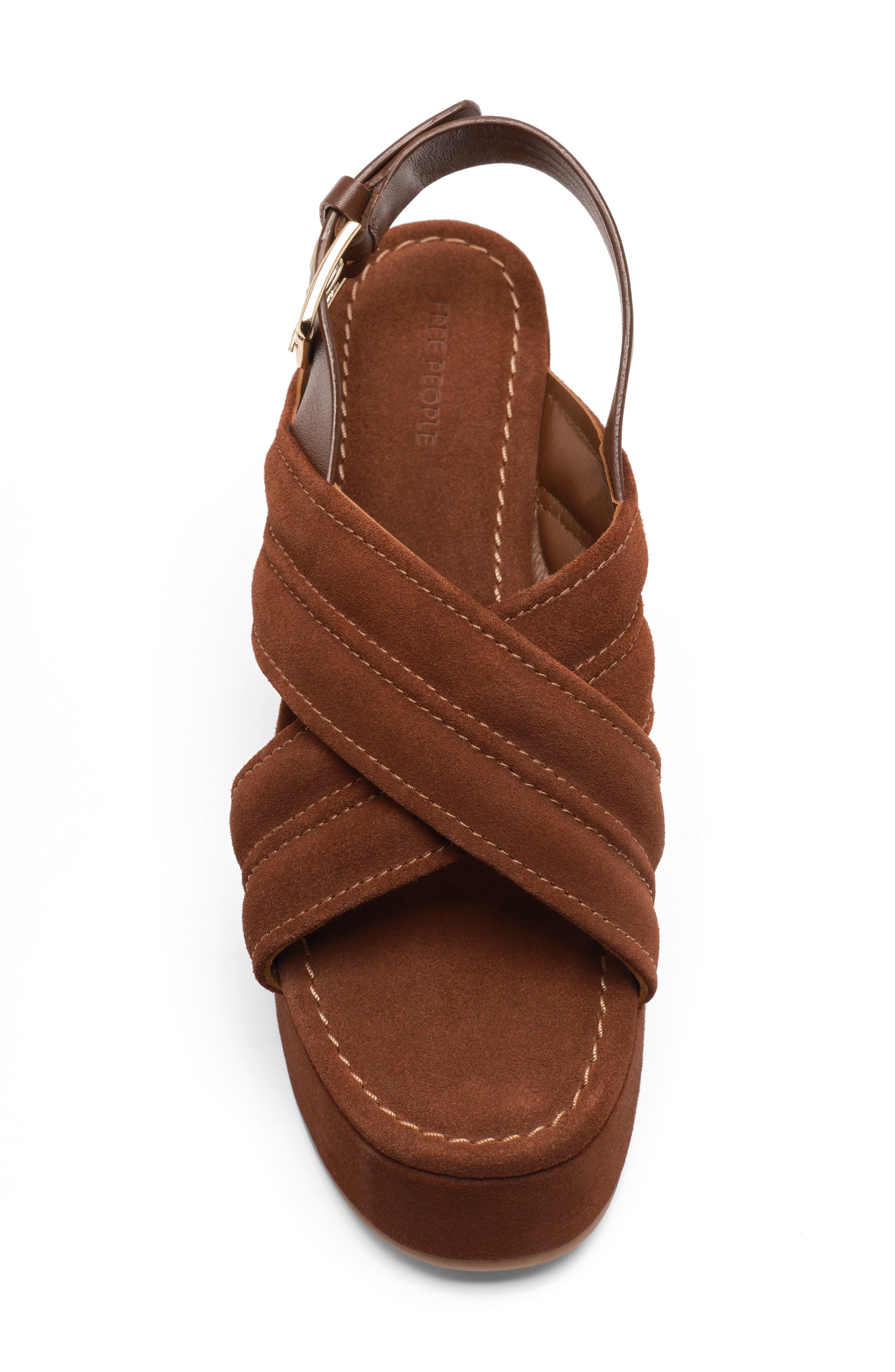 Free People Beach Party Platform Sandal, Alternate, color, Cathay Spice Suede