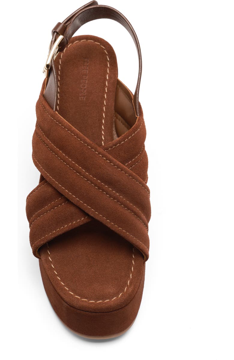 Free People Beach Party Platform Sandal, Alternate, color, Cathay Spice Suede