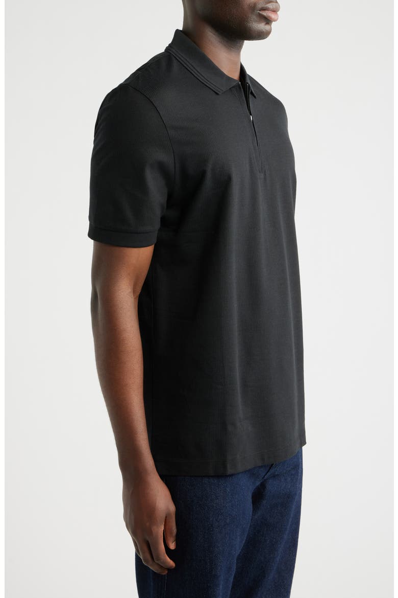 Paras Piqué Zip Polo, Alternate, color, BLACK