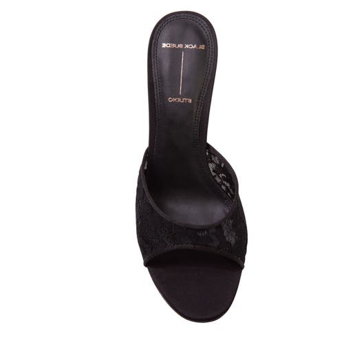 Black Suede Studio Celeste 80 Mule In Black
