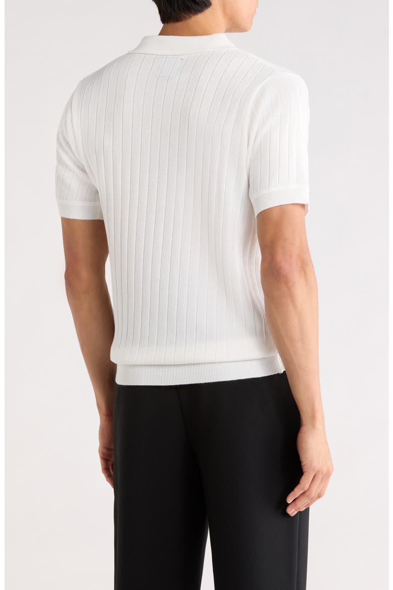 Rib Polo Sweater, Alternate, color, WHITE