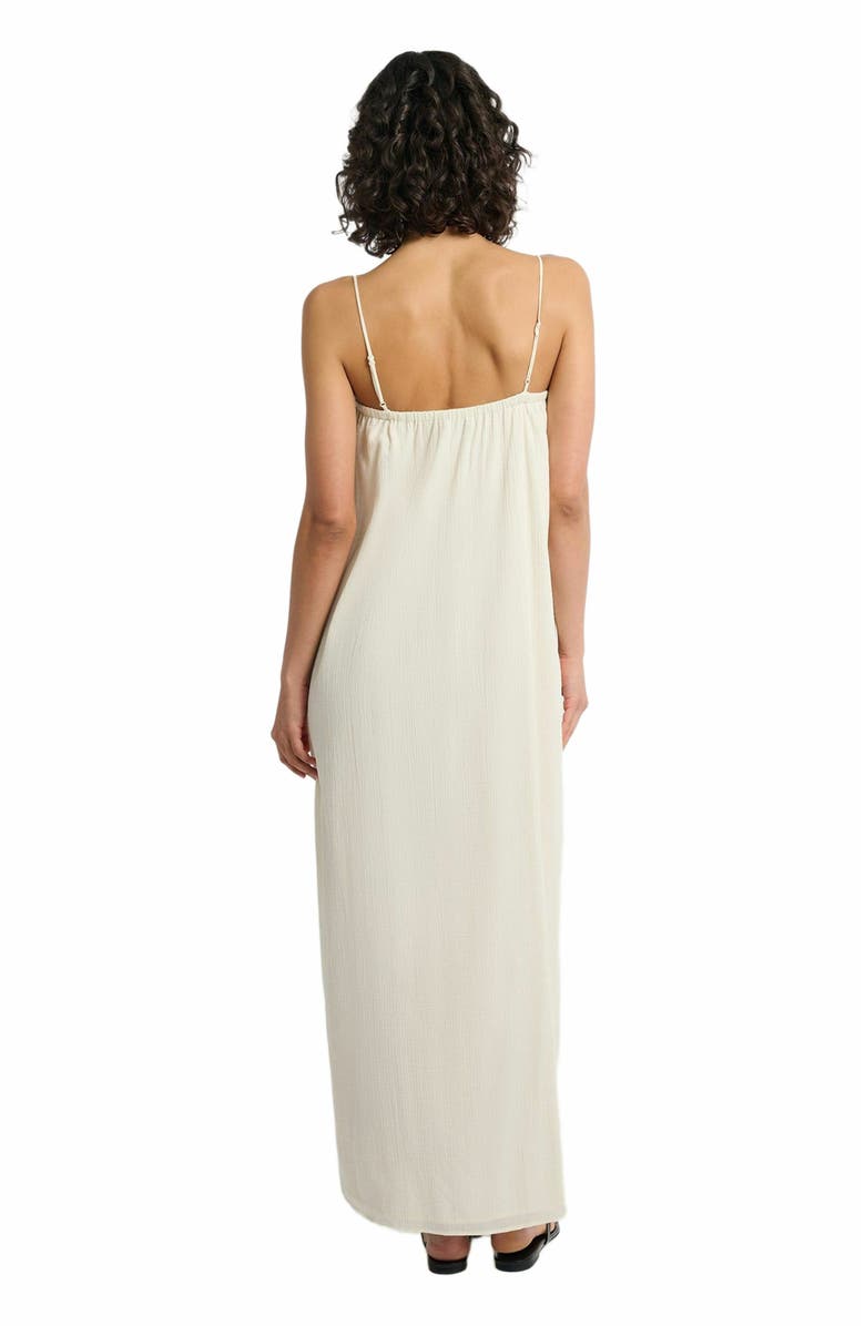 Onia Crinkle Gauze Maxi Dress, Alternate, color, Egret