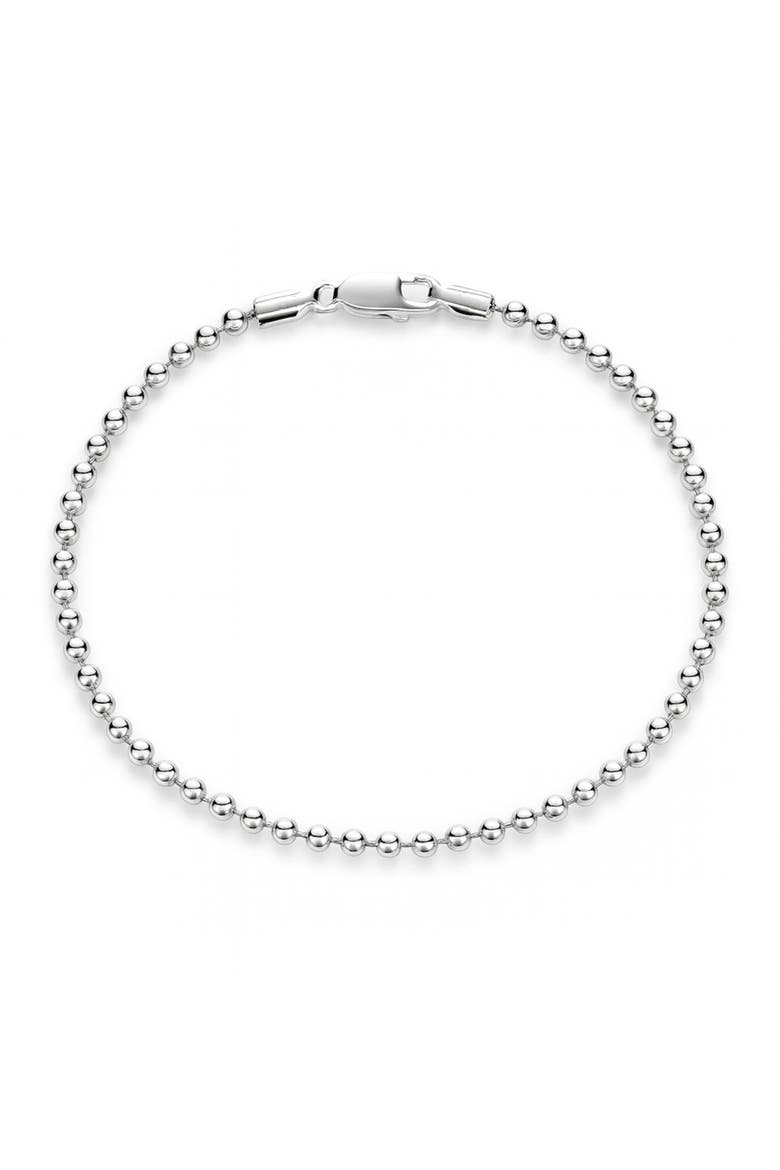 Sterling Silver Beaded Bracelet, Main, color, Silver