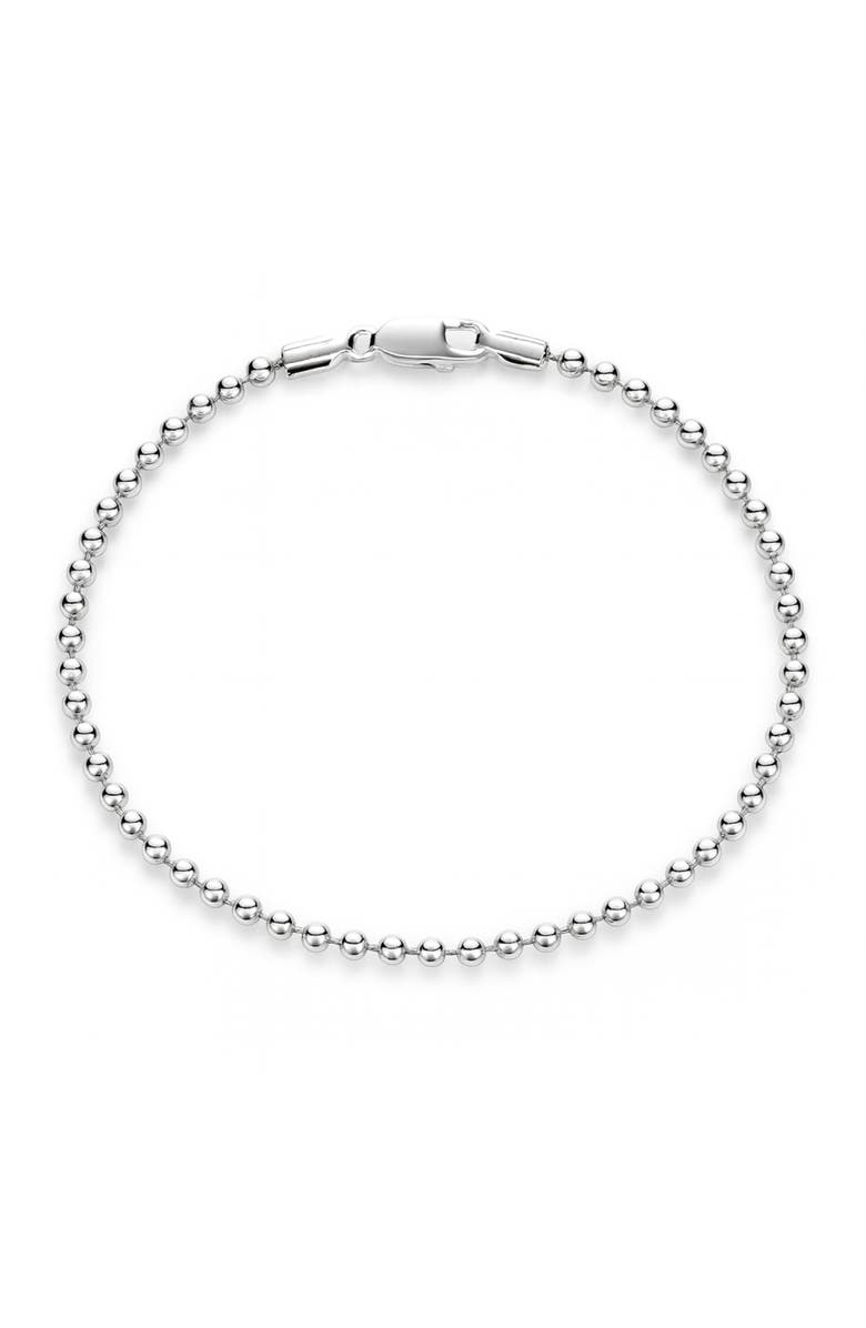 Donatello Gian Sterling Silver Beaded Bracelet, Main, color, Silver