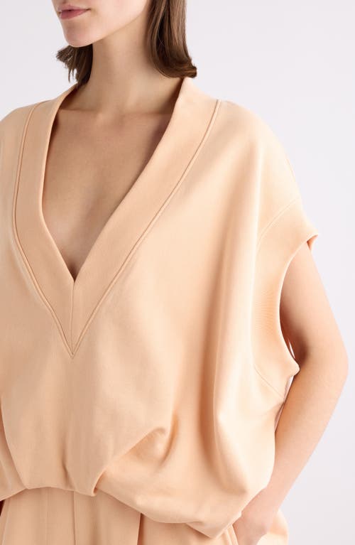 Dries Van Noten Hann Cap Sleeve Deep V-neck Top In Peach