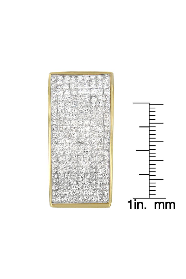 14K Yellow Gold Princess Cut Diamond Block Pendant Necklace, Alternate, color, Yellow