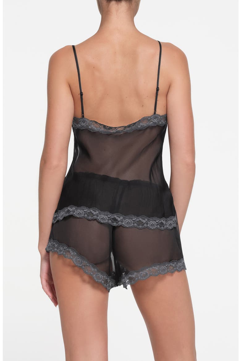 Lace Triangle Silk Camisole, Alternate, color, ONYX MULTI