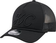 New Era Men's New Era Black Kansas City Royals City Initial 9FORTY A-Frame M-Crown Adjustable Trucker Hat