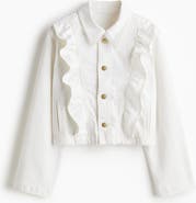 H&M Frill-trimmed Denim Jacket