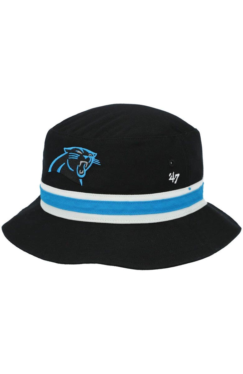 '47 Men's '47 Black Carolina Panthers Striped Bucket Hat, Main, color,