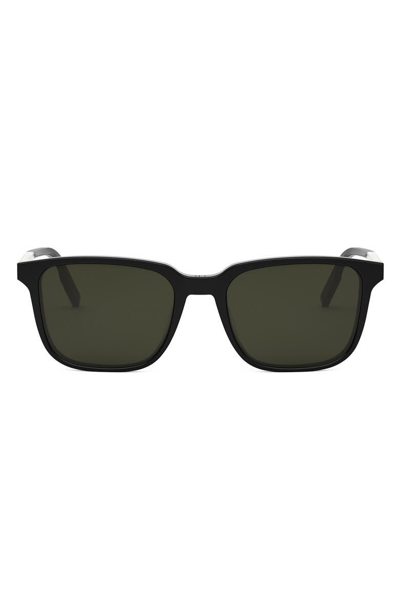 DIOR 'DiorTag SU 56mm Square Sunglasses, Main, color, Black/ Other / Green