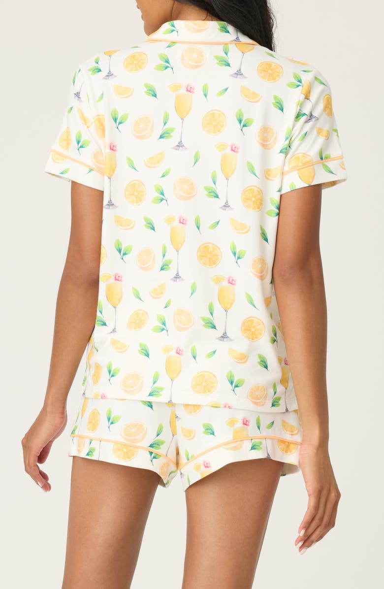 PJ Salvage Mimosa Me Short Pajamas & Headband Set, Alternate, color, Ivory