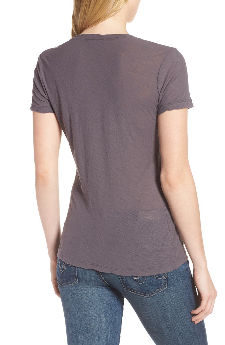 James Perse Slub Cotton V-Neck Tee, Alternate, color, 