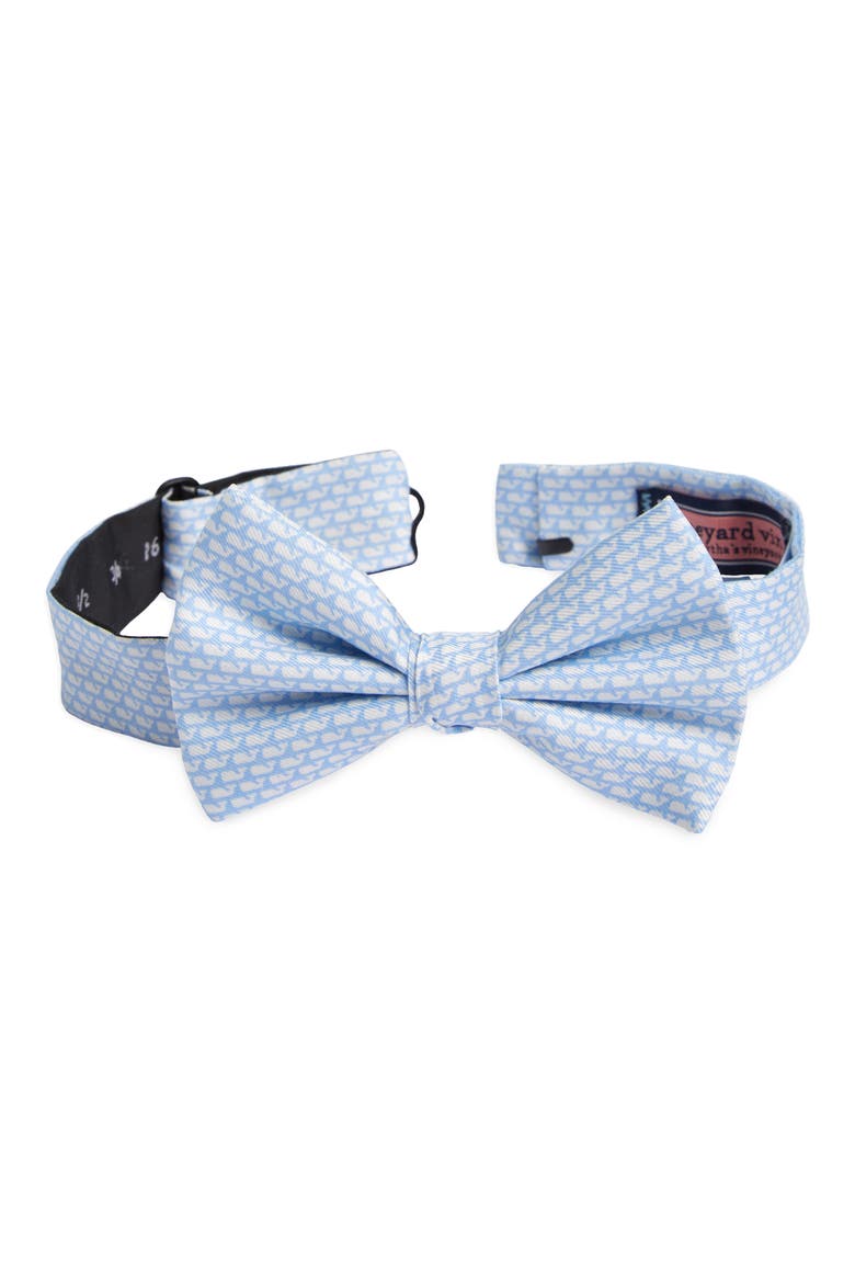Kids' Micro Whales Silk Pre-Tied Bow Tie, Main, color, JAKE BLUE
