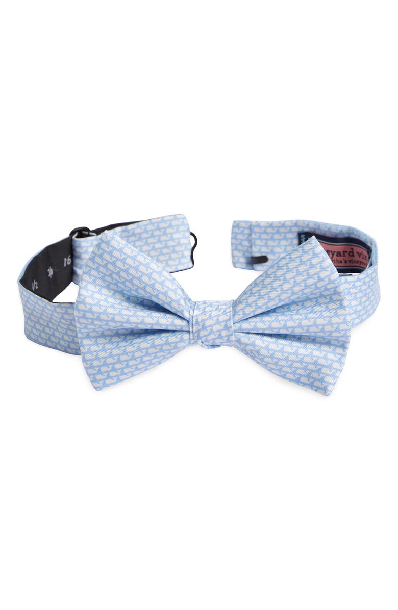 vineyard vines Kids' Micro Whales Silk Pre-Tied Bow Tie, Main, color, Jake Blue
