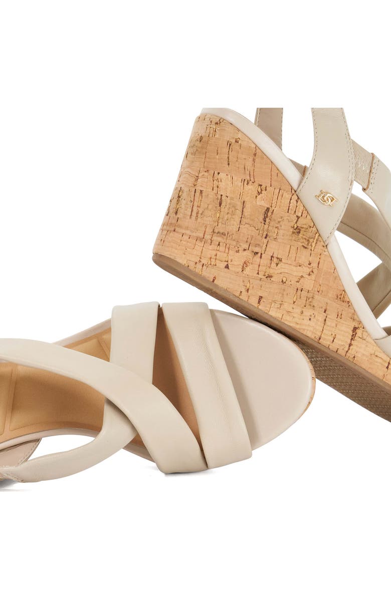 Dune London Kamies Slingback Platform Wedge Sandal, Alternate, color, Ecru
