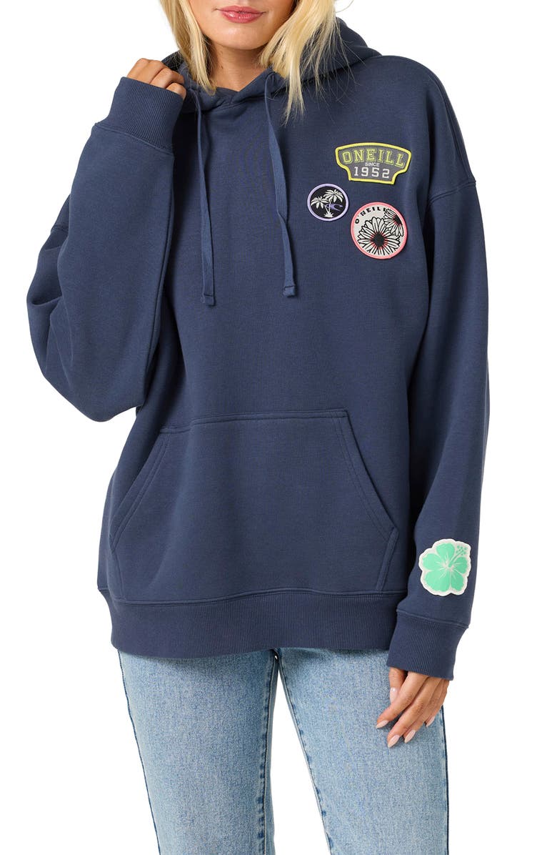 O'Neill Patches Oversized Hoodie, Alternate, color, Navy