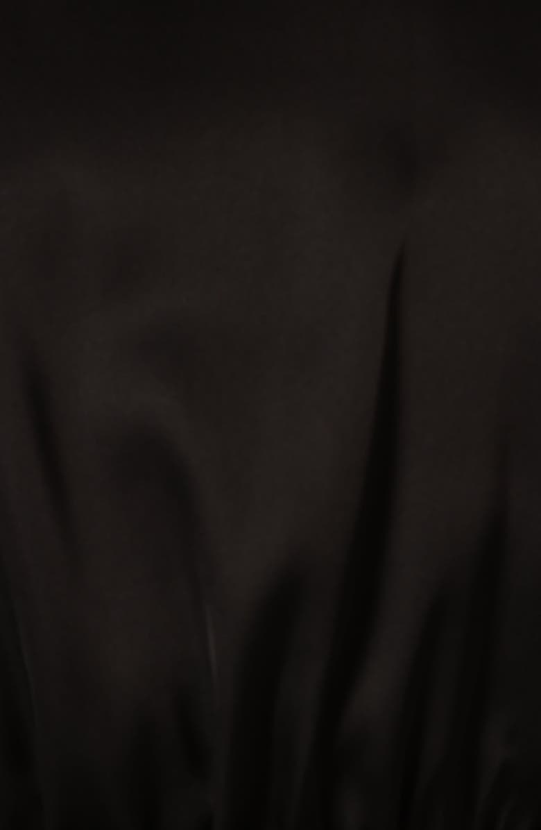 Petal & Pup Annalise Ruffle Satin Dress, Alternate, color, Black