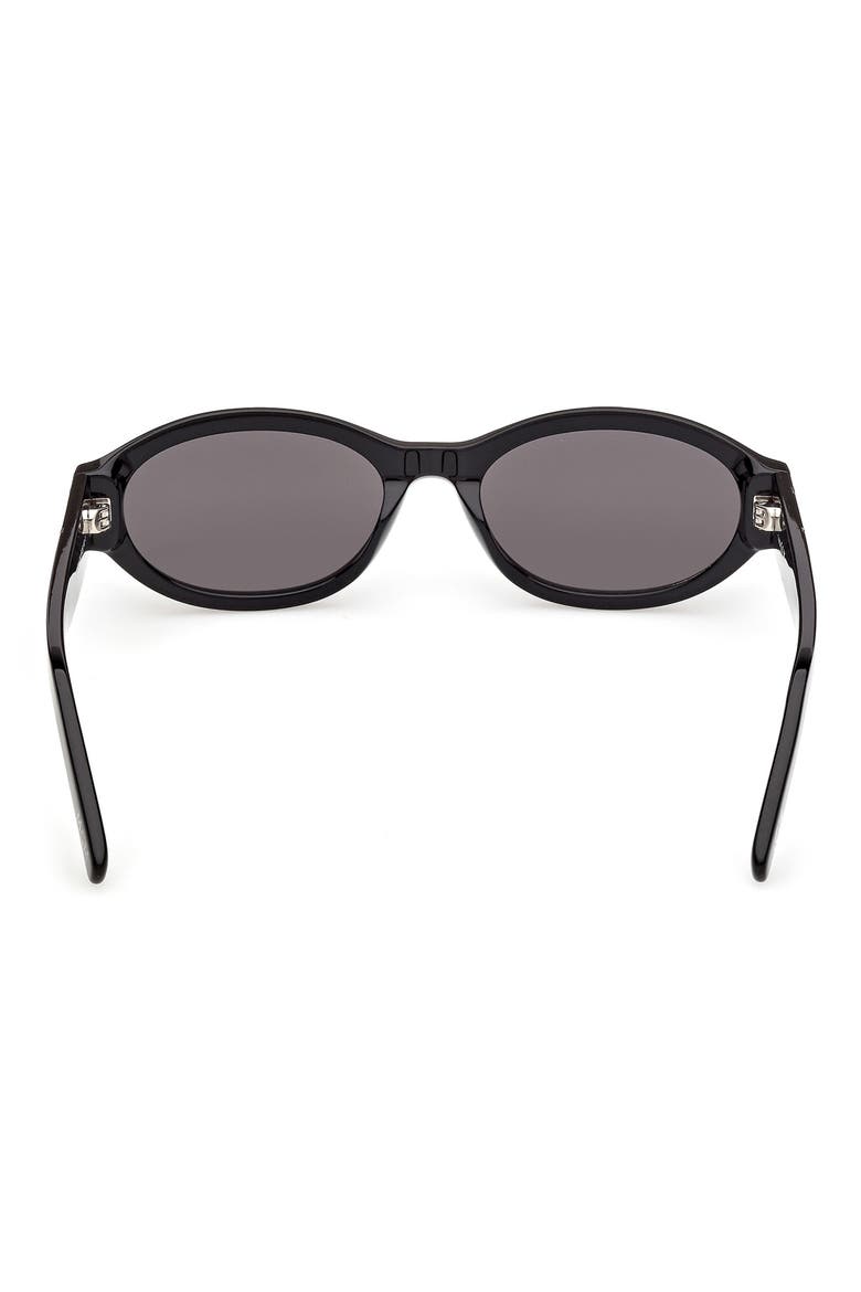 55mm Oval Sunglasses, Alternate, color, BLACK / CLASSICAL SMOKE