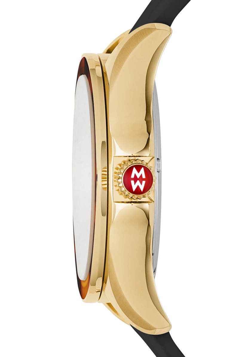 MICHELE Cape Jewel Head & Silicone Strap Watch, 40mm, Alternate, color,