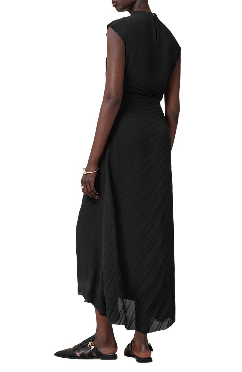 AllSaints Rayanna Pleated Cap Sleeve Dress, Alternate, color,