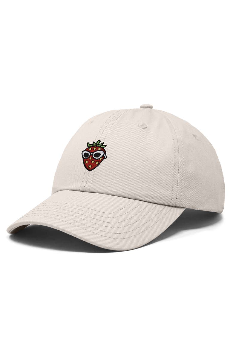 Strawberry Embroidered Casual Cap, Alternate, color, Beige