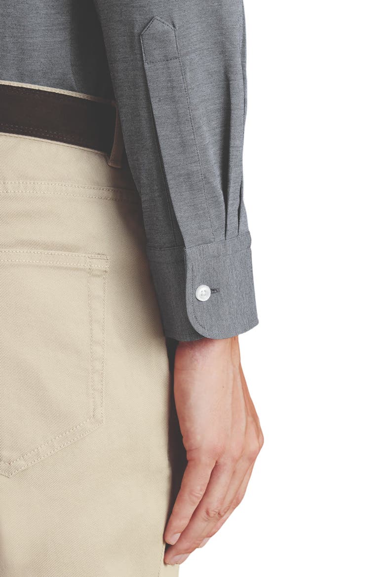 Four-Way Stretch Button Down Jersey Shirt, Alternate, color, Flint Grey