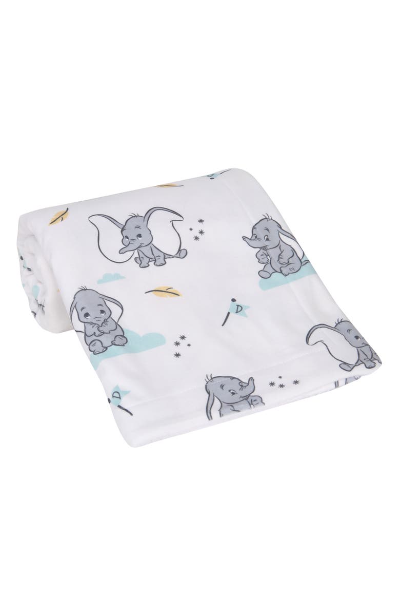 Lambs & Ivy Disney Baby Dumbo Elephant Minky/Fleece Faux Shearling Baby Blanket, Alternate, color, 