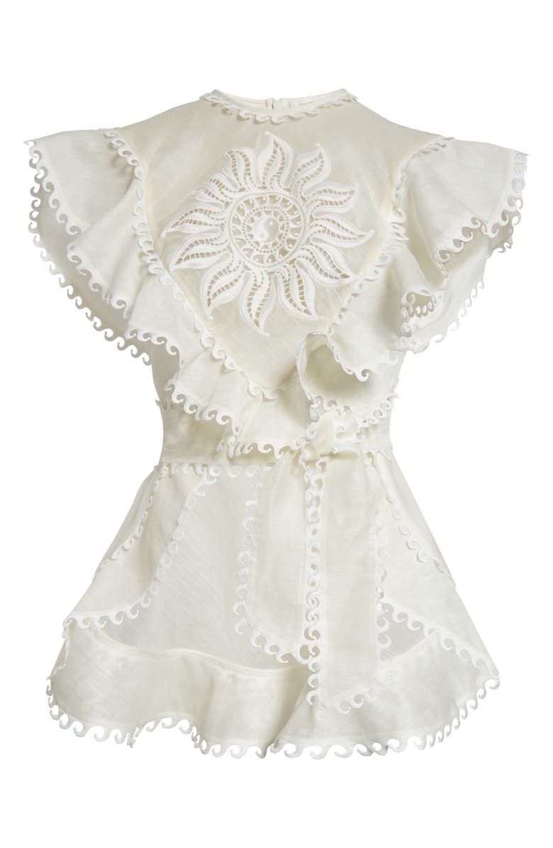 Balance Waterfall Belted High-Low Linen & Silk Top