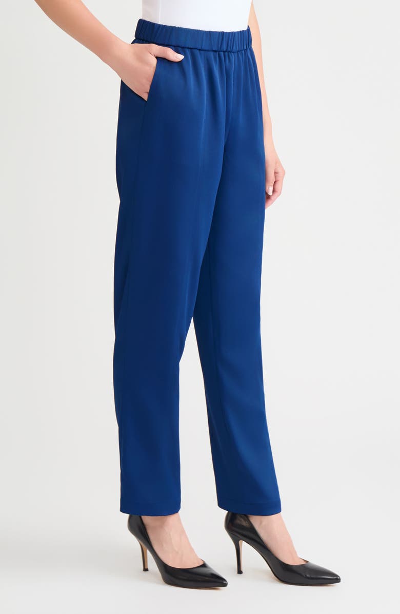 Misook Nora Crêpe de Chine Straight Leg Pants, Alternate, color, Lazuli Blue