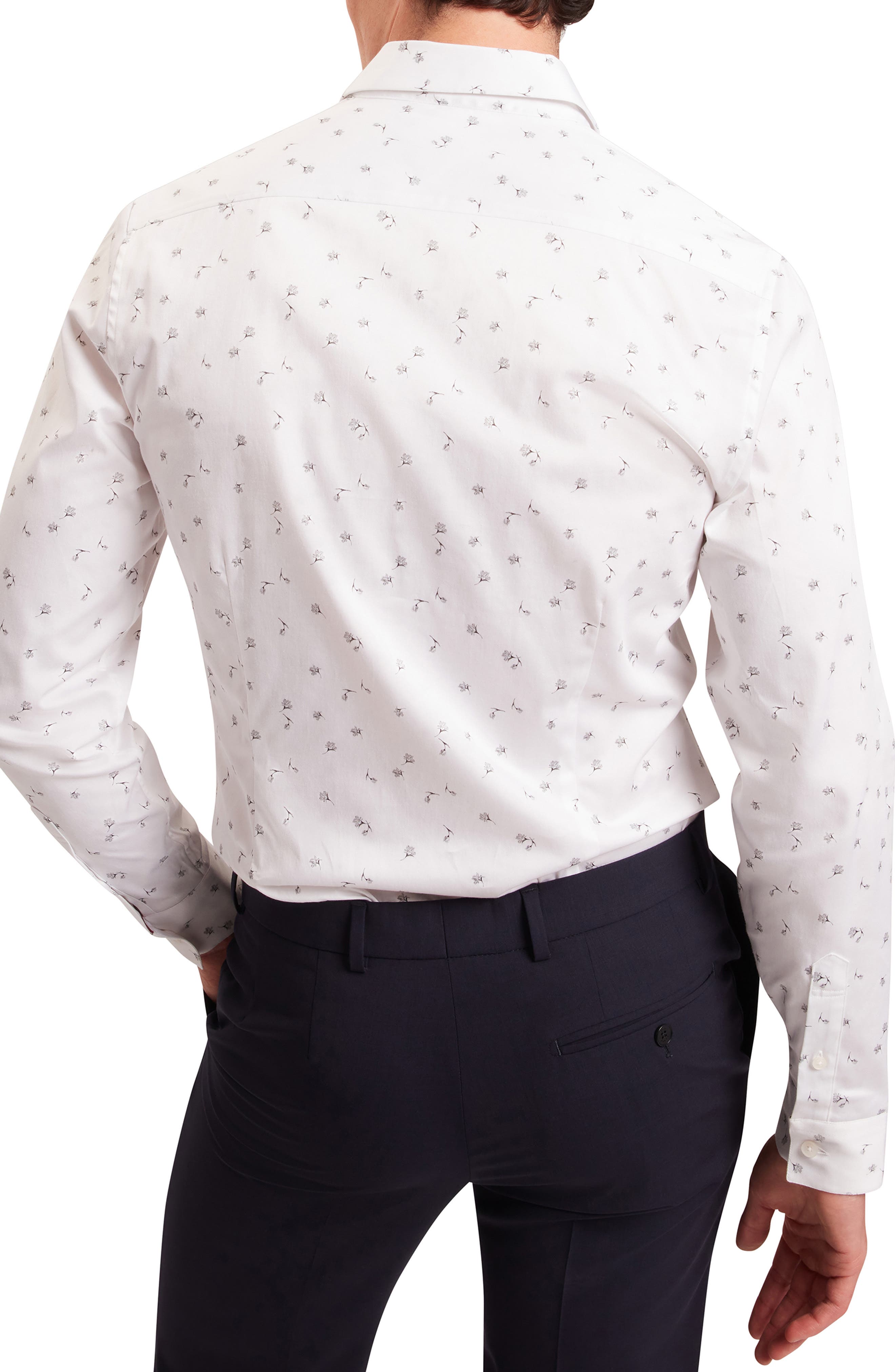 Iskran Floral Print Stretch Cotton Button-Up Shirt - image 2